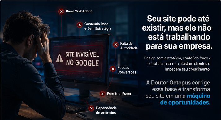 Problemas de site sem estratégia, sem conteúdo e sem autoridade